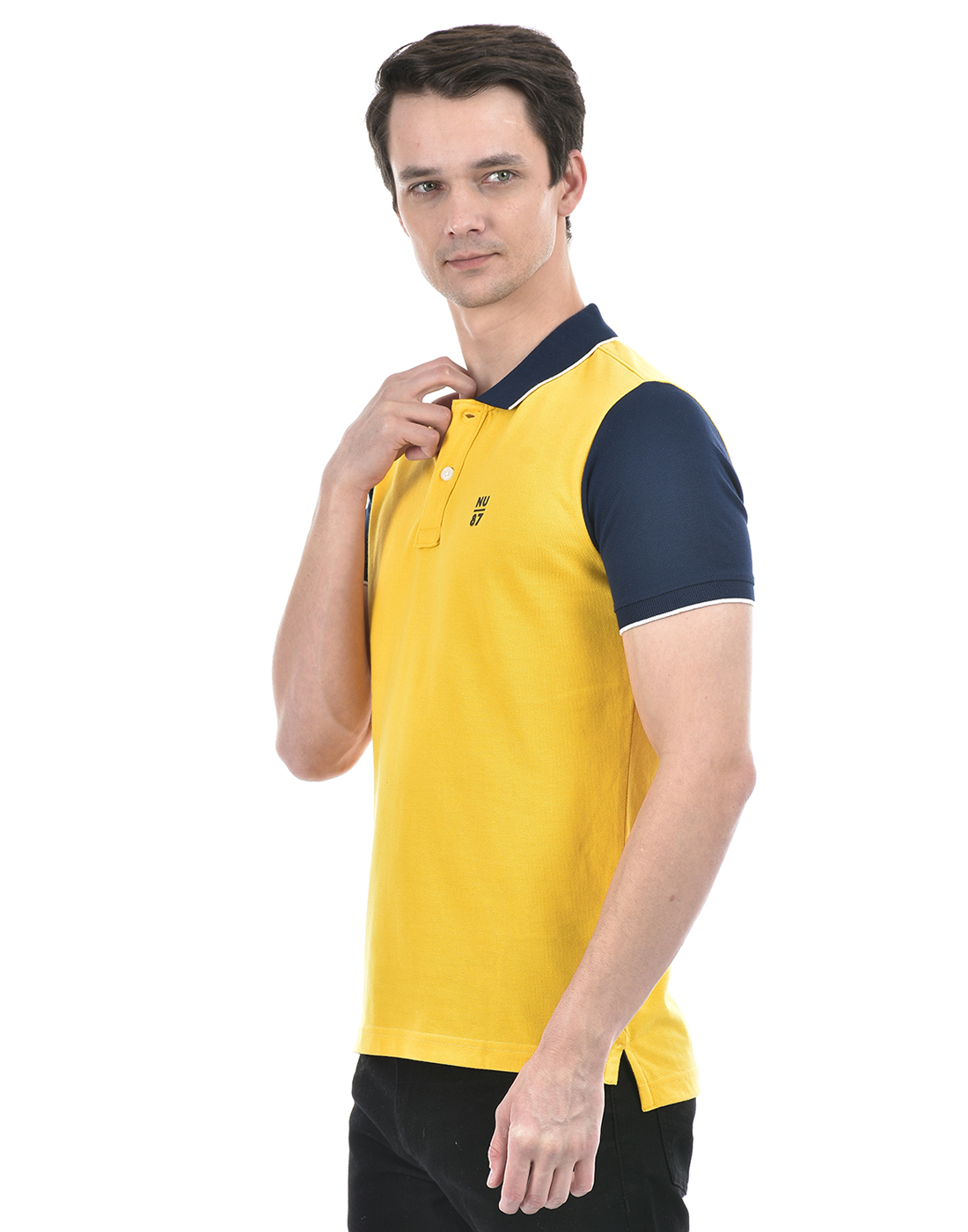 Numero Uno Men Color Block Yellow T-Shirt